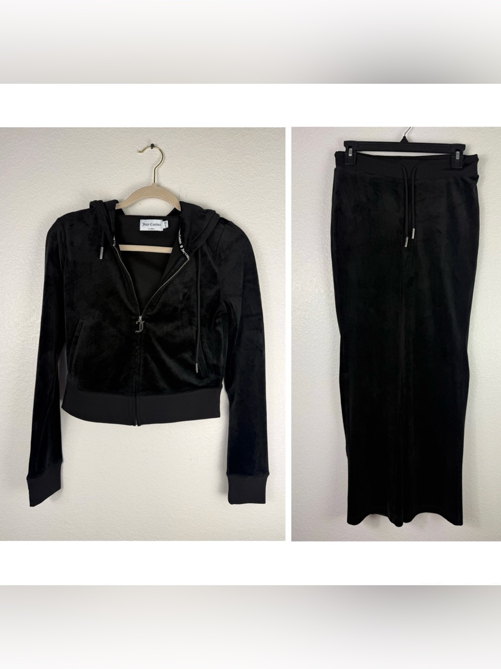 Juicy Couture OG Leo Big Bling Velour top and pants set size XS